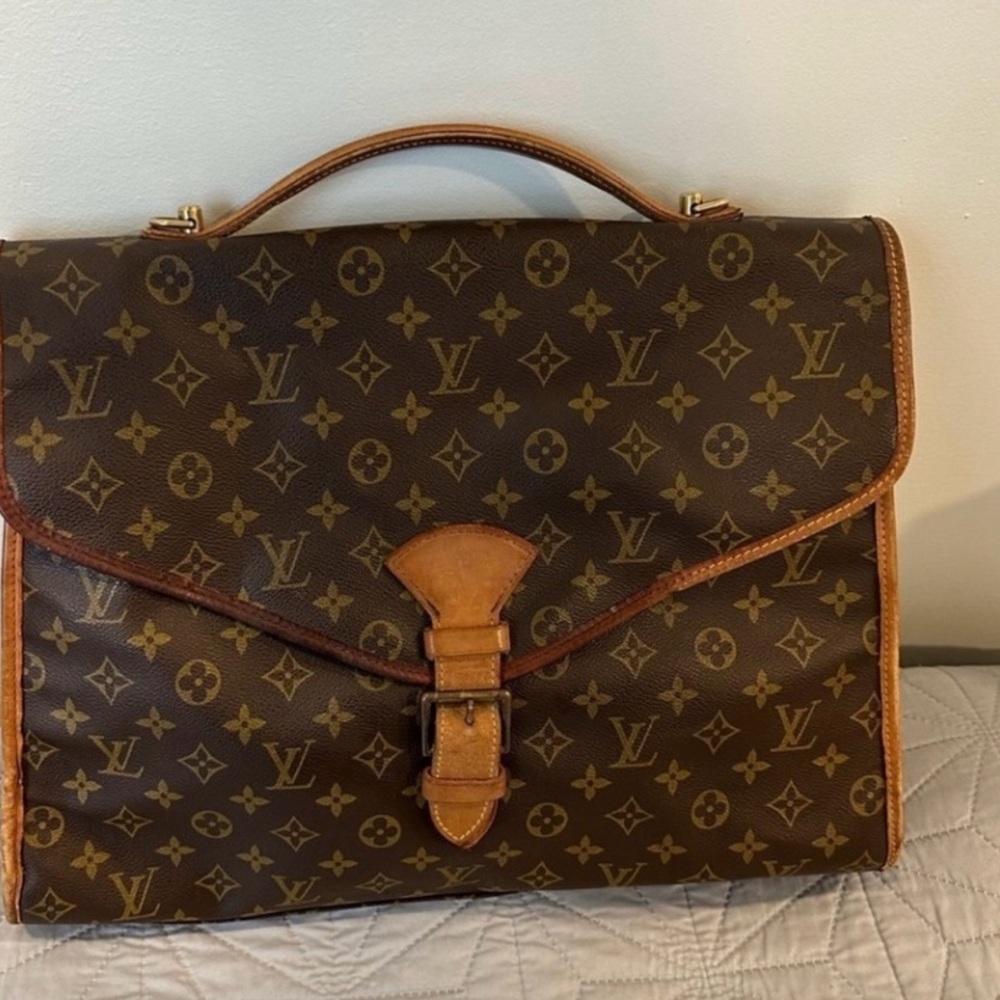 Louis Vuitton Brown Monogram Briefcase Beverly Bag